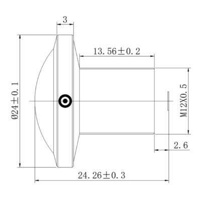 5-Megapixel M12 Fisheye Lens with 209° FOV