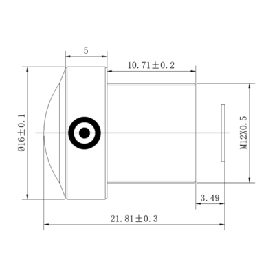 2.0mm 5-Megapixel M12 Fisheye Lens