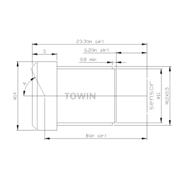 1/2.7″ 3.6mm M12 Wide Angle IR Corrected CCTV Lens