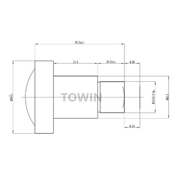 3.2mm 108° 8MP M12 Wide Angle Lens | IR Corrected CCTV Automotive Lens