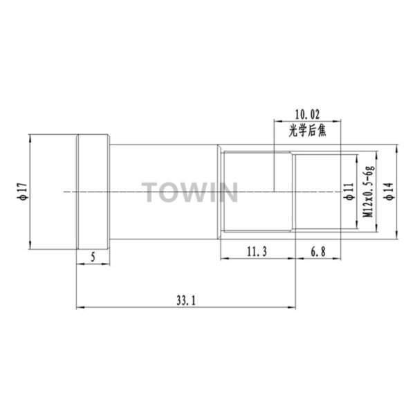 1/3″ 8mm 12MP M12 Low Distortion Lens