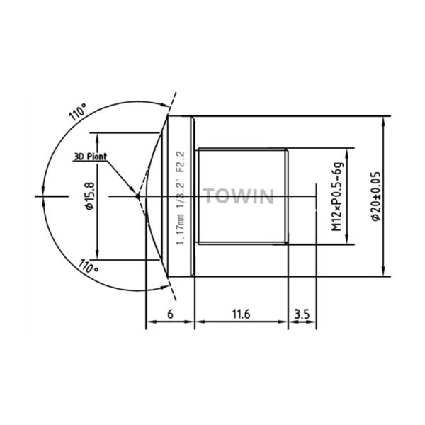 M12 Fisheye Lens IR Corrected