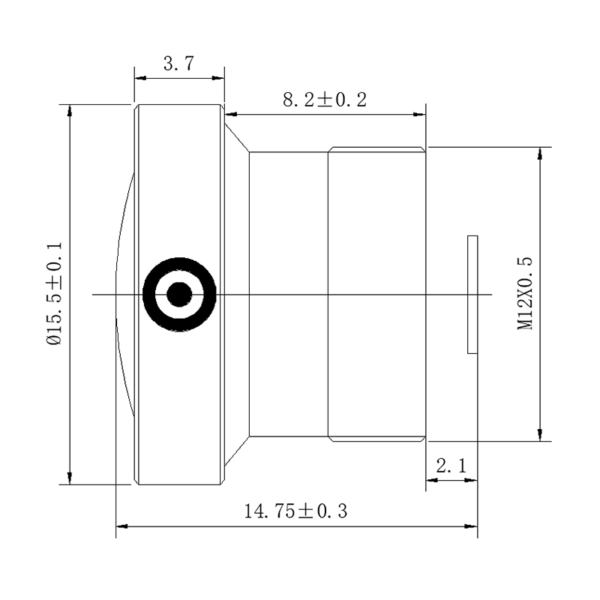 1/4″ F1.3 M12 Wide Angle TOF Lens