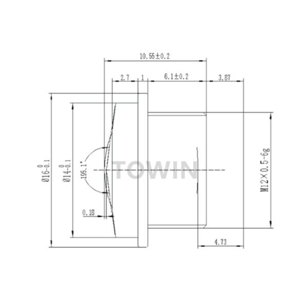 1/3″ 2.1mm IP68 M12 Automotive Industrial Lens
