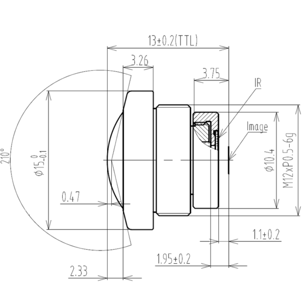 210° M12 Fisheye Lens | 8MP CCTV Lens