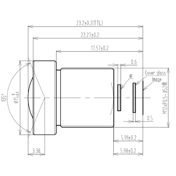 2.8mm 1/2.8″ M12 Wide Angle Lens