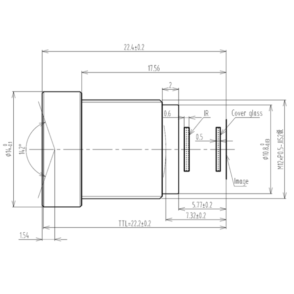 3.6mm 1/2.5″ M12 Wide Angle Lens