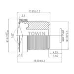 1/2.8″ 2.1mm 156° M12 wide-angle CCTV Lens
