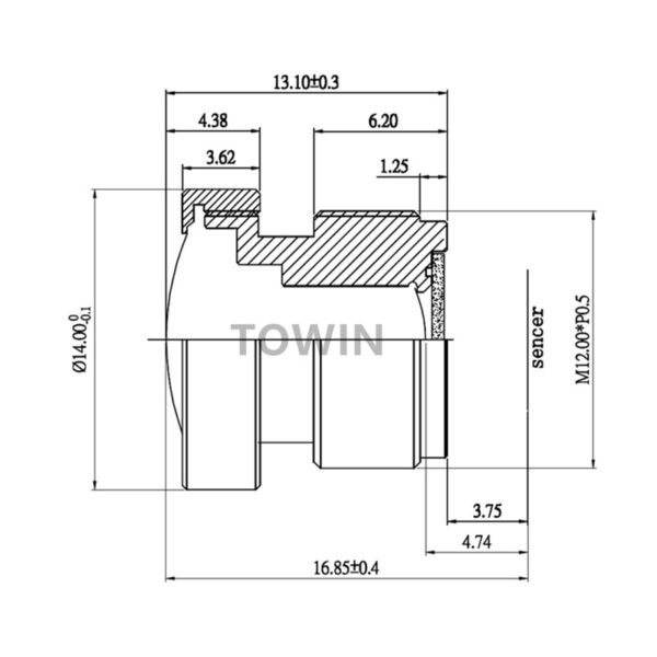 2.3mm 1/2.8″ 175° M12 Wide Angle Lens