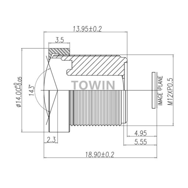 1/3″ 2.1mm 149° Wide Angle M12 Lens