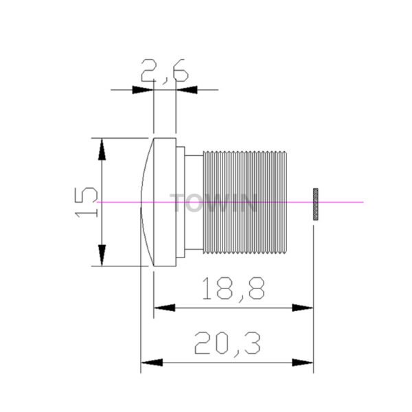 1/3.2″ 2.1mm 153° 8MP M12 Wide Angle Lens