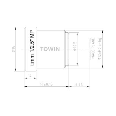 12mm 1/2.5″ F1.6 M12 CCTV Industrial Lens