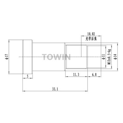1/3″ 8mm 12MP M12 Low Distortion Lens