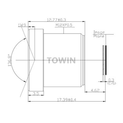 3.3mm 1/2.7″ M12 Wide Angle Lens