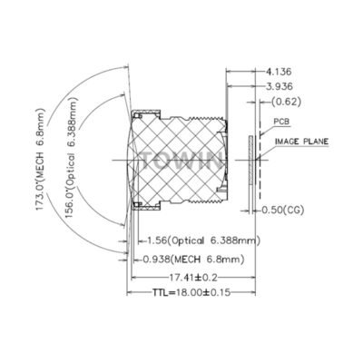 1/2.8″ 2.6mm 156° M12 Wide Angle Lens