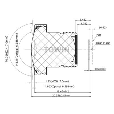 1/2.8″ 2.7mm 148.5° M12 Wide Angle CCTV Lens