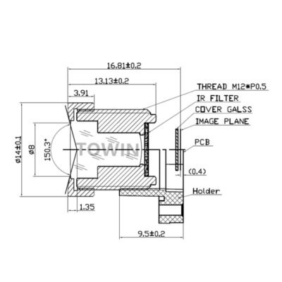 1/3″ 3.2mm M12 Wide Angle Lens