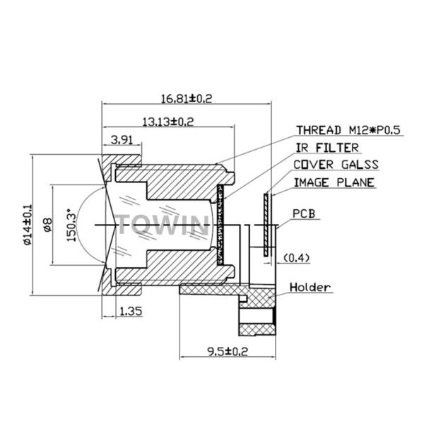 1/3″ 3.2mm M12 Wide Angle Lens