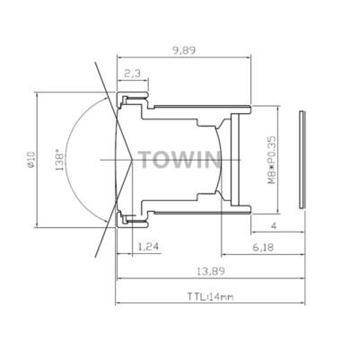 3.6mm 1/2.7″ M8 Wide Angle Lens