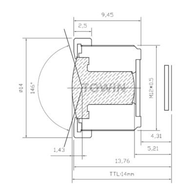 2.9mm 1/3″ M12 Wide Angle CCTV Lens