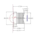1/3″ 2.1mm 155° IR Corrected Wide Angle M12 Lens