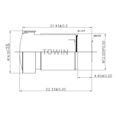 1/3″ 2.5mm 135° Wide Angle M12 Lens