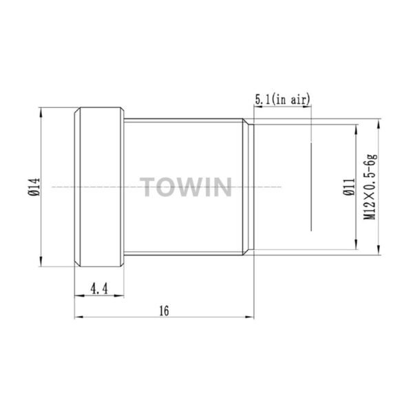16mm M12 IR Corrected Low Distortion Lens