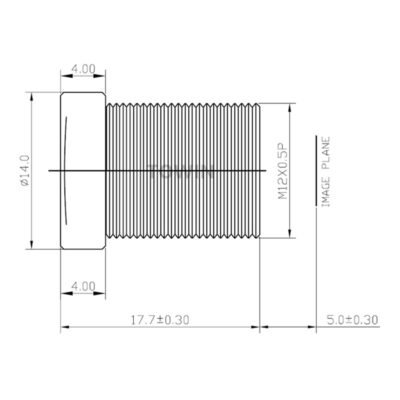3.6mm 1/2.7” M12 Wide Angle IR Corrected Lens