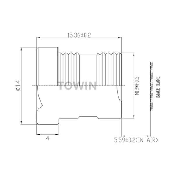 12mm 1/3" M12 Low Distortion CCTV Lens