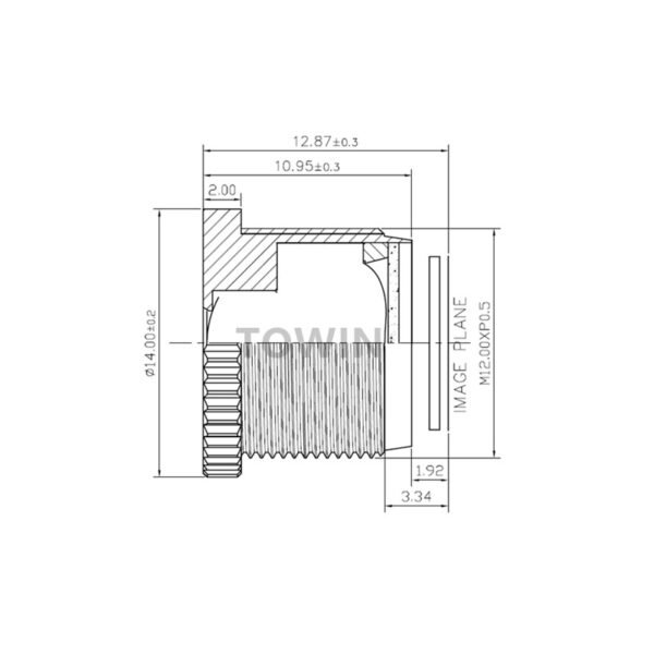 10mm 1/2" M12 Low Distortion Lens