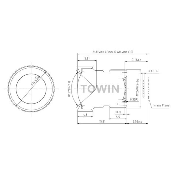 4.2mm F3.0 14MP M12 Low Distortion Lens