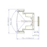 1/4" 2.1mm Low Distortion M8 Miniature Lens