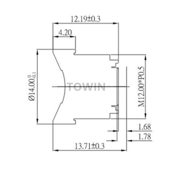 3.1mm 1/4" M12 Low Distortion CCTV Lens