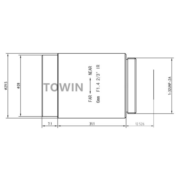 2/3″ 6mm CS-Mount FA Lens | IR Corrected CCTV Lens