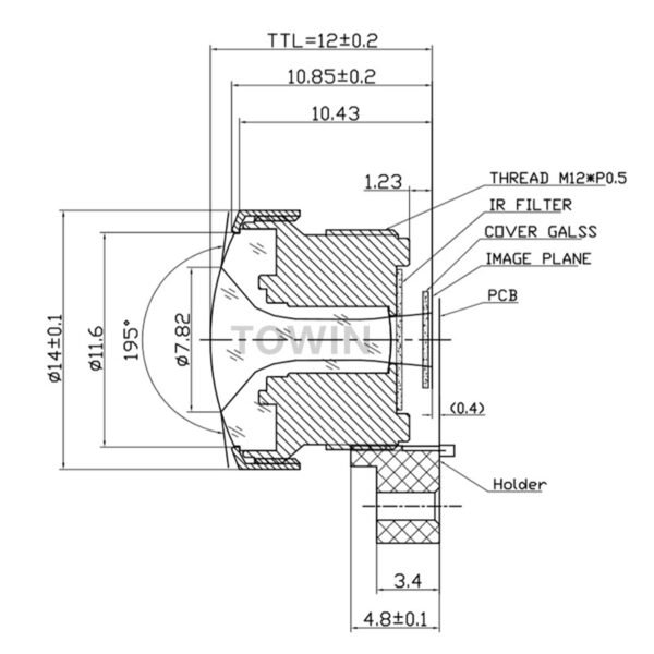 4MP 1.0mm Fisheye Lens | 1/3.2″ M12 Lens