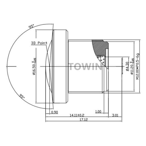 6MP 190° Fisheye M12 Lens