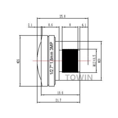 185° Fisheye M12 Lens