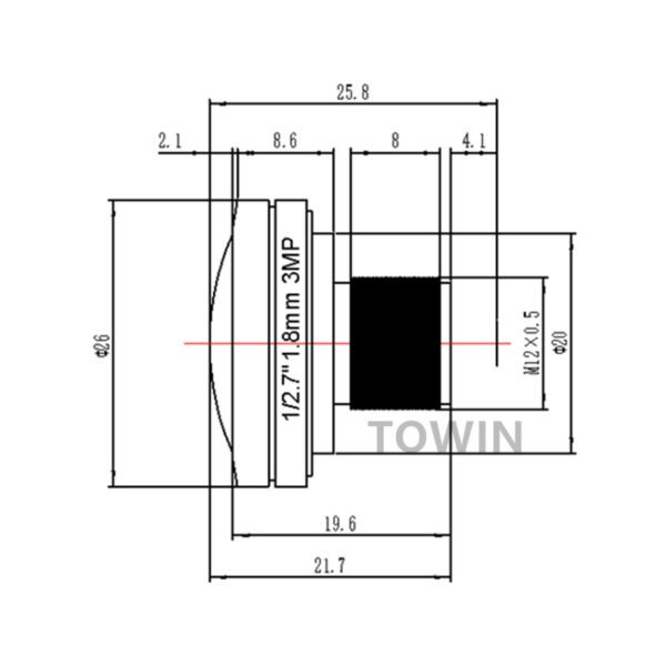 185° Fisheye M12 Lens