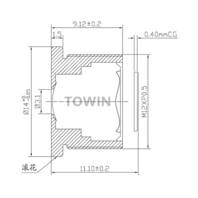 5MP 7.5mm M12 Low Distortion Industrial Lens