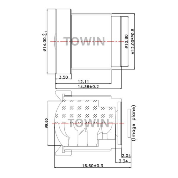 1/3.2" Wide Angle 98° Low Distortion Lens