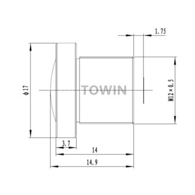 1/2" 5MP 1.4mm M12 Fisheye CCTV Lens