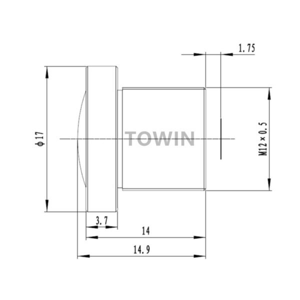 1/2" 5MP 1.4mm M12 Fisheye CCTV Lens