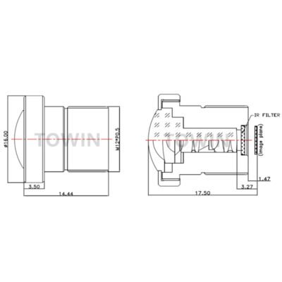 1/2.5″ 1.3mm M12 Fisheye Lens