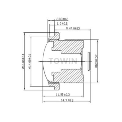 1/2.7″ 1.5mm M12 Fisheye Lens