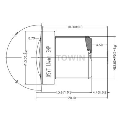 1.14mm M12 Fisheye Lens | 190° Automotive Lens