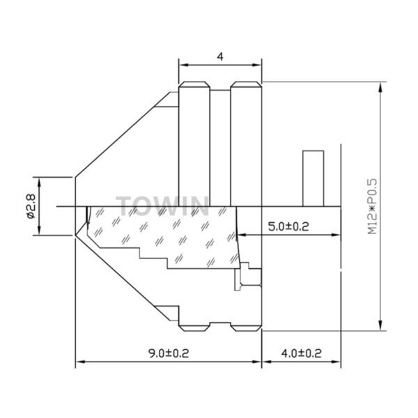 3.7mm M12 Flush-Mount Pinhole Lens | F2.5 CCTV Lens