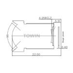 5MP 4.0mm M12 Low Distortion Industrial Lens