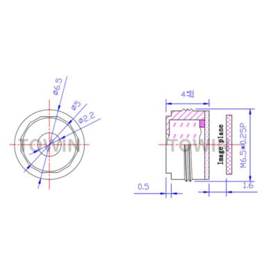 8MP 5mm M6.5 Mini Low Distortion Lens