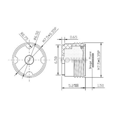 5MP 5.1mm Low Distortion M7.5 Miniature Lens