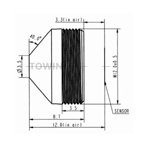 3.5mm F2.5 M12 Wide Angle Lens | 1/3″ Pinhole CCTV Lens